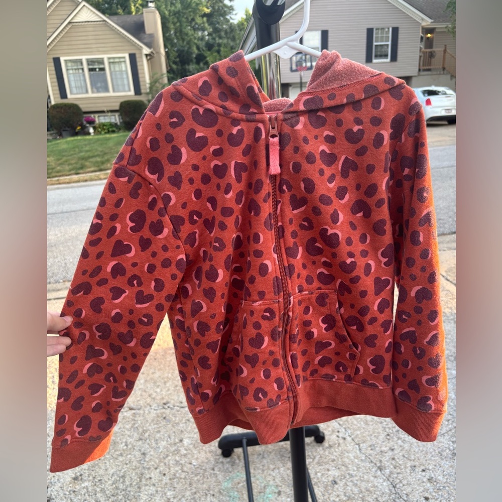 Girls leopard Print zip up jacket